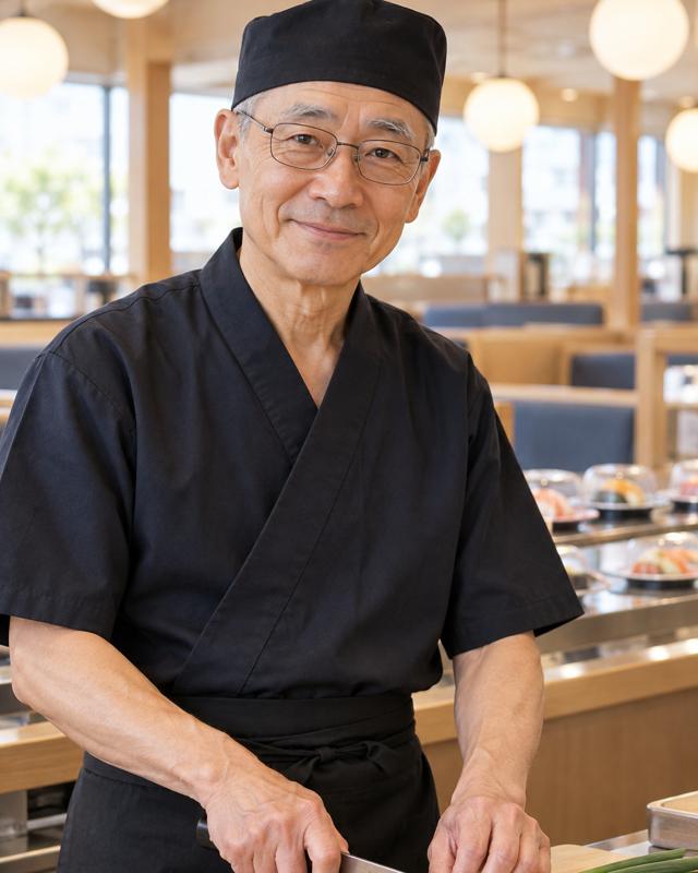 朝の仕込みでネギを刻むスタッフ